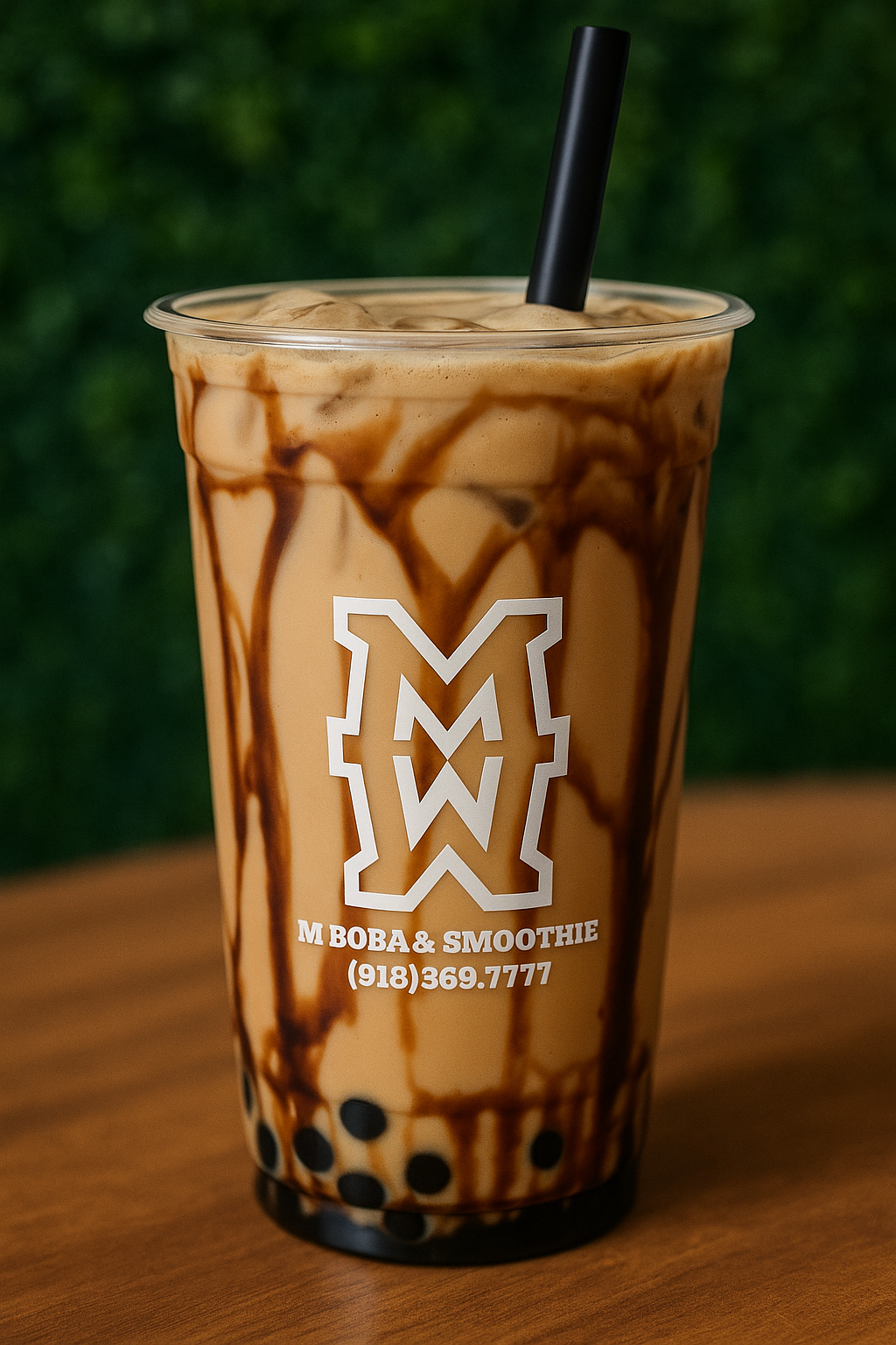 Tiger milk tea with brown sugar boba
